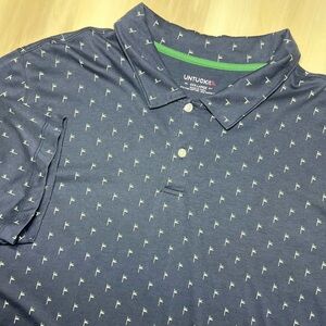 UNTUCKit Pourret Short Sleeve Polo Shirt Men's 3XL Pima Cotton Golf Flag Pattern